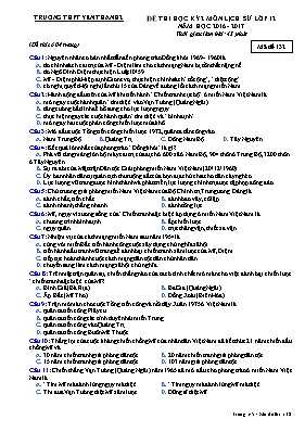 Đề thi học kỳ II môn Lịch sử 12 - Mã đề 132 - Năm học 2016-2017 - Trường THPT Yên Thành 2